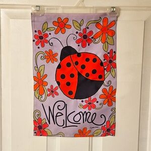 Welcome Lady Bug Small Garden Flag